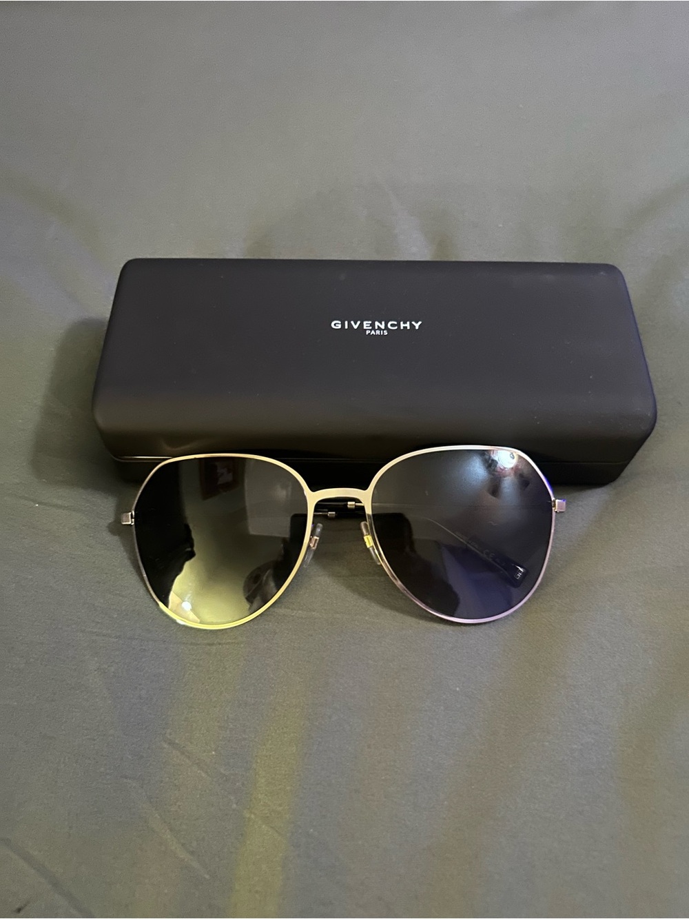 Givenchy Women’s Aviator Sunglasses in Silver Frame with Black Gradient Lenses